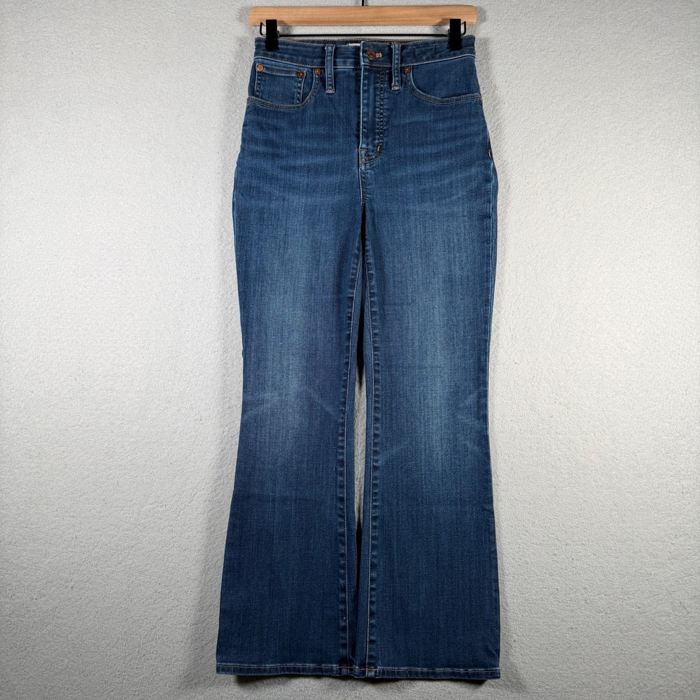 Madewell Curvy Cali Demi-Boot High Rise Jeans Size 25 Blue Medium Wash Flare